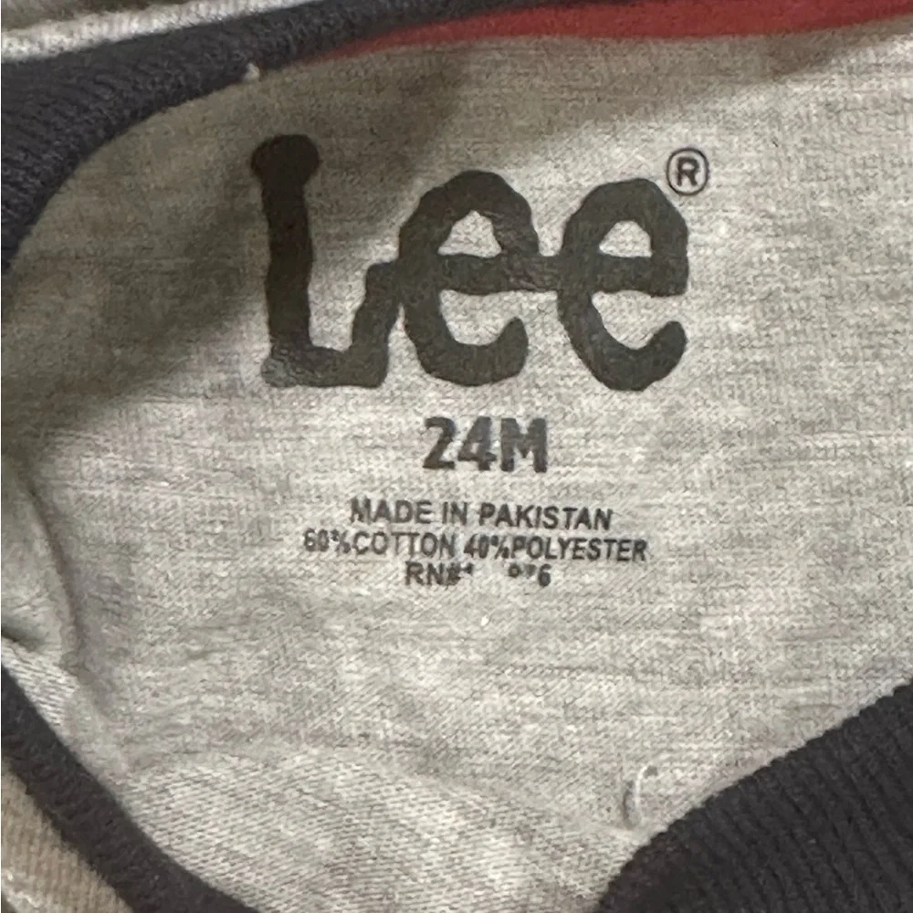 Lee. NWT. 3-Piece Play Outfit in Gray, Navy & Red-Striped.